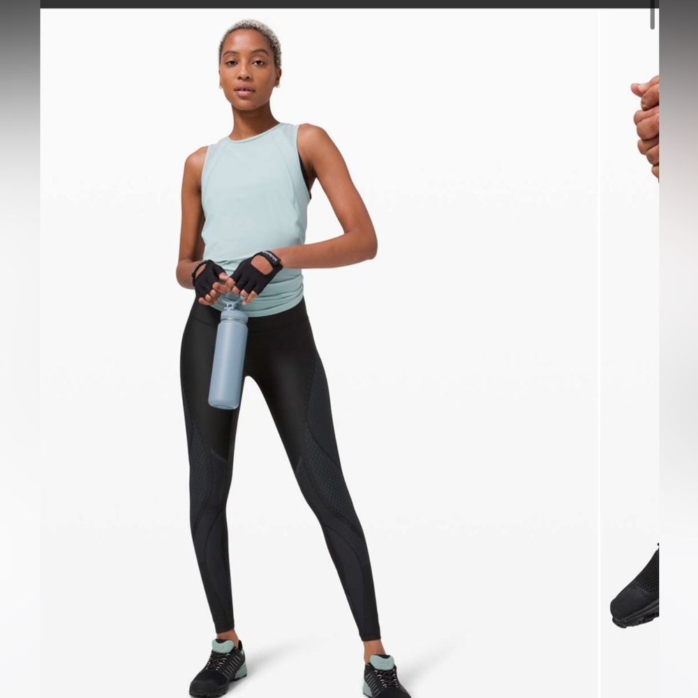 Lululemon Mapped Out High-Rise Tight 28" Black / Iron Blue Sz 6